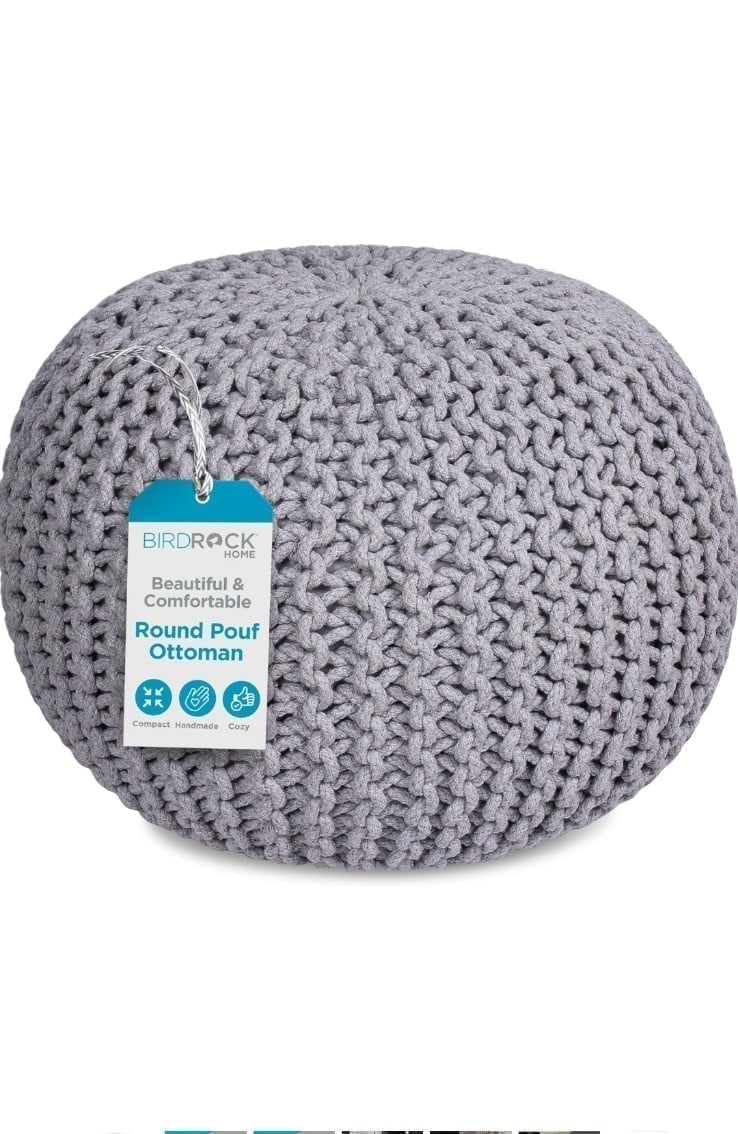 BIRDROCK HOME Round Pouf Ottoman