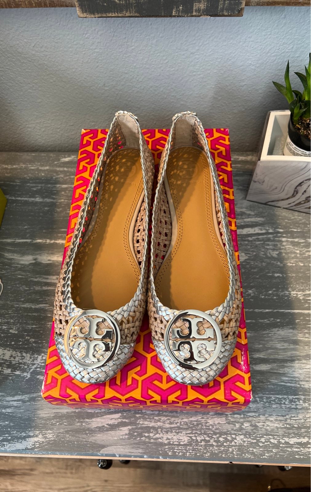 Tory Burch Basket Weave Flats 6.5