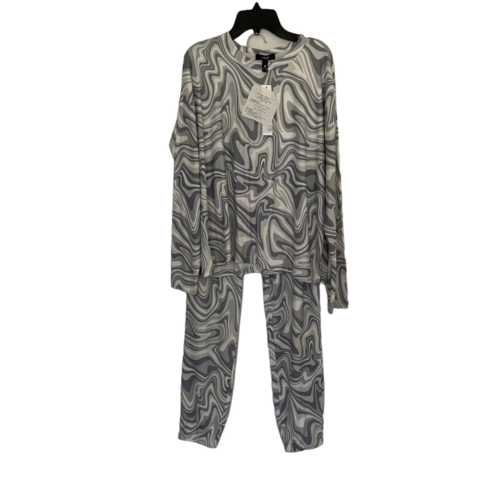 Aqua Women's Gray Happy Waves Pajama Set Size XS