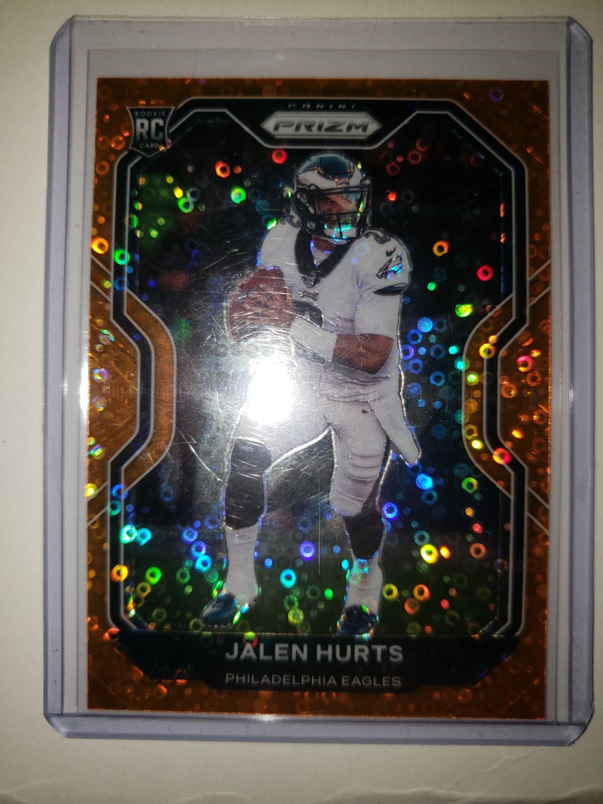 Jalen Hurts 2020 Orange Disco Prizm Rookie Card