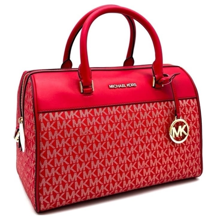 Michael Kors Medium Travel Duffle Satchel Bag NWT Red/Gold (NWT)