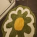 Green Flower Shaped Bath Rug, Non-Slip Water Absorbent Bathroom Mat