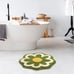 Green Flower Shaped Bath Rug, Non-Slip Water Absorbent Bathroom Mat