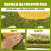 Green Flower Shaped Bath Rug, Non-Slip Water Absorbent Bathroom Mat