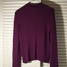 St John purple wool blend long sleeve round neck pull on sweater size Medium