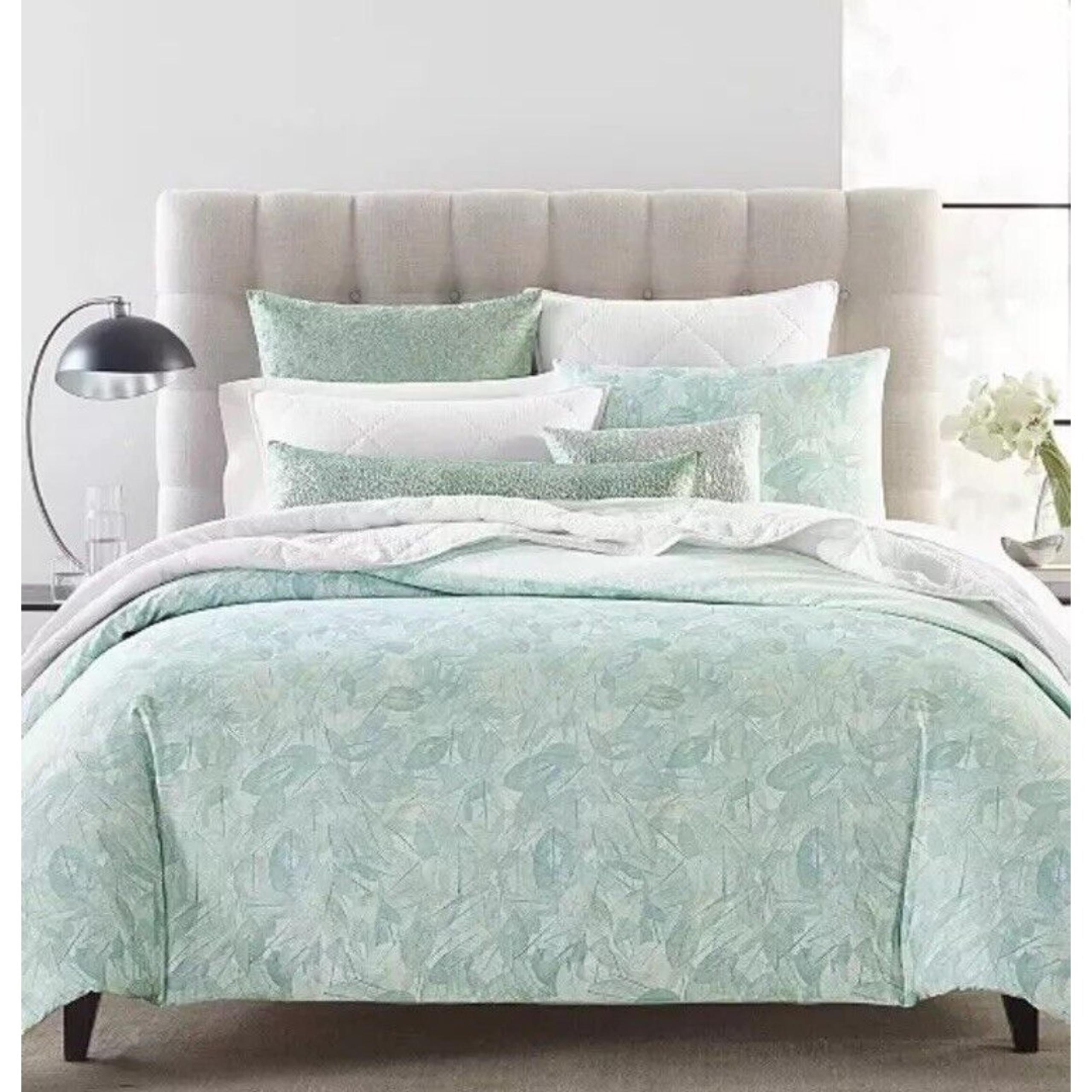 Hotel Collection Pima Cotton Full/Queen Pressed Leaves Duvet Cover