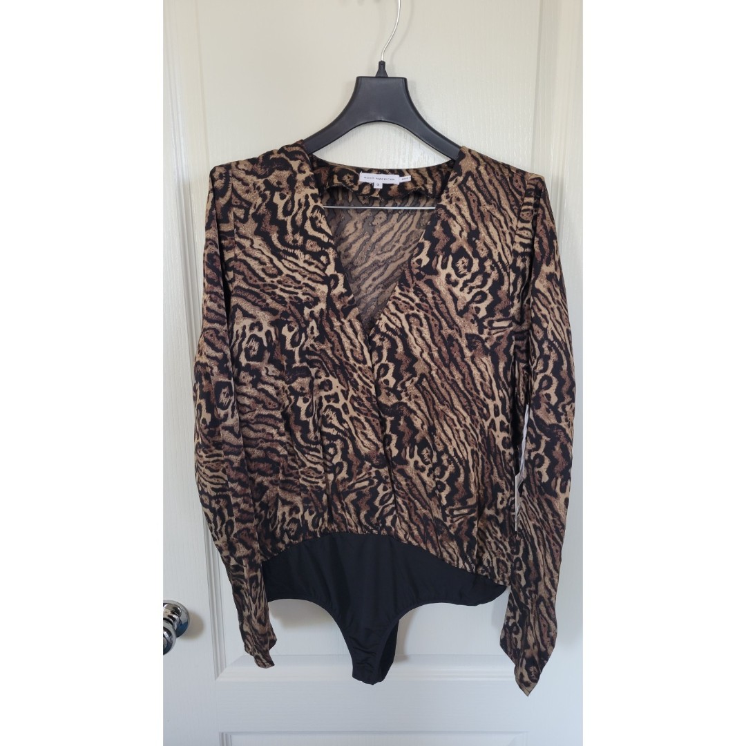 Good American Tops Good American Satin Wrap Bodysuit