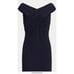 175 LAUREN RALPH LAUREN Crepe Off-the-Shoulder Cocktail Navy Dress size 8