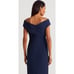 175 LAUREN RALPH LAUREN Crepe Off-the-Shoulder Cocktail Navy Dress size 8