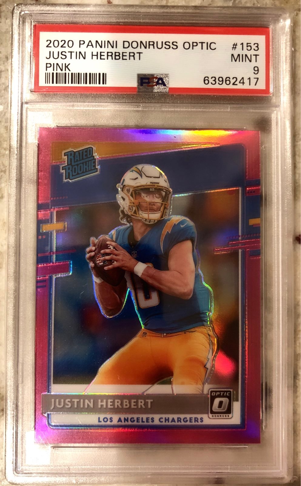 Justin Herbert Rookie Card rated #153