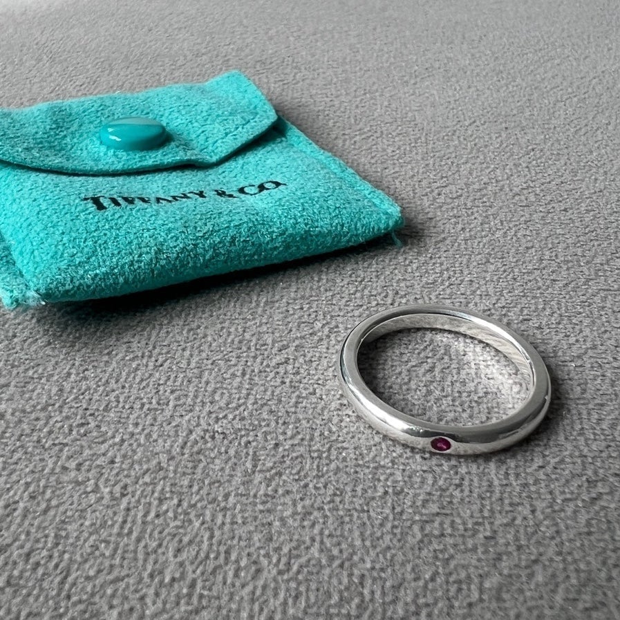 Tiffany & Co. ruby stacking ring stackable ring