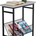 Unglehome End Table, Narrow Nightstand, Skinny Bedside Table