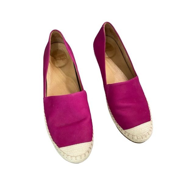 Dansko Womens Pink Leather Slip On Loafer Espadrille Flats Sandal Size 41
