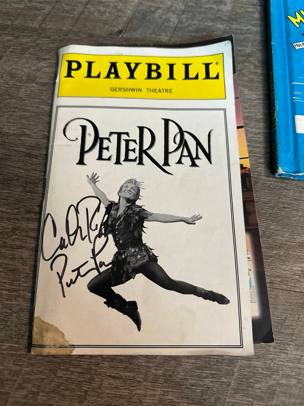 Peter Pan Playbill signed by Cathy Rigby