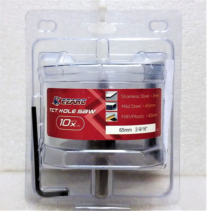 EZARC Carbide TCT Hole Saw Heavy Duty For Stainless Steel 2-9/16 65mm Bit NEW!