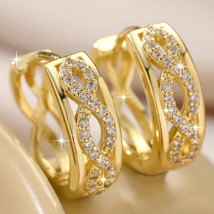 14K Gold Small 1ct Diamond Hoop Womens Earrings Ladies NEW 14 K Silver Jewelry