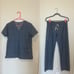 Figs Heathered Blue Scrub Set Size Small
