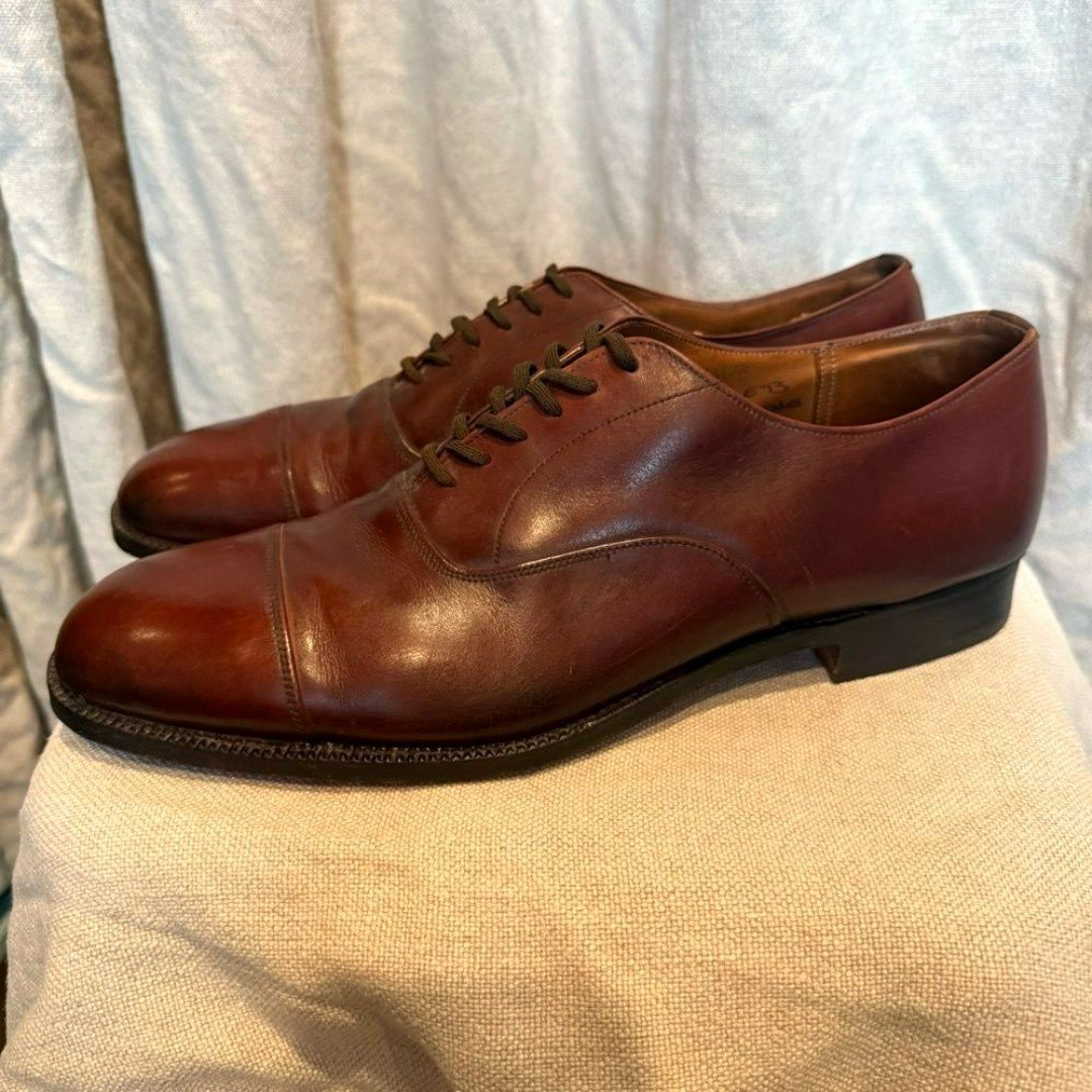 Vintage Church's Custom Grade Cognac Leather Oxford Size 10.5E