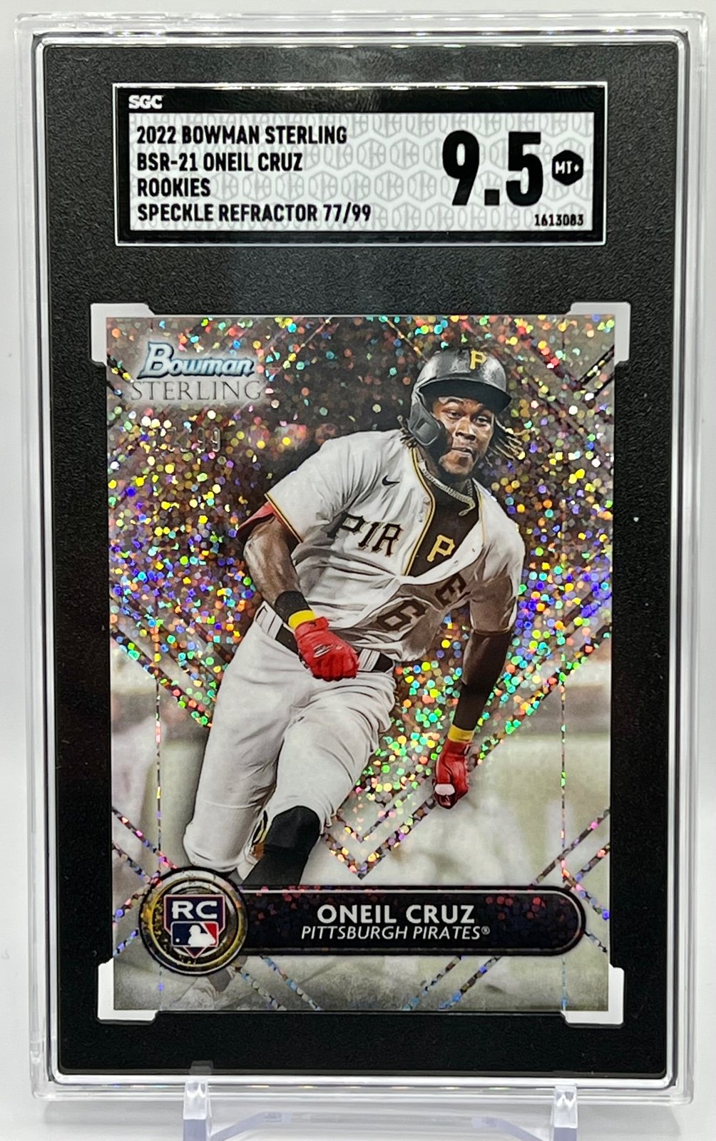 2022 Bowman Sterling Speckle Refractor #BSR21 Oneil Cruz RC Rookie 77/99 SGC 9.