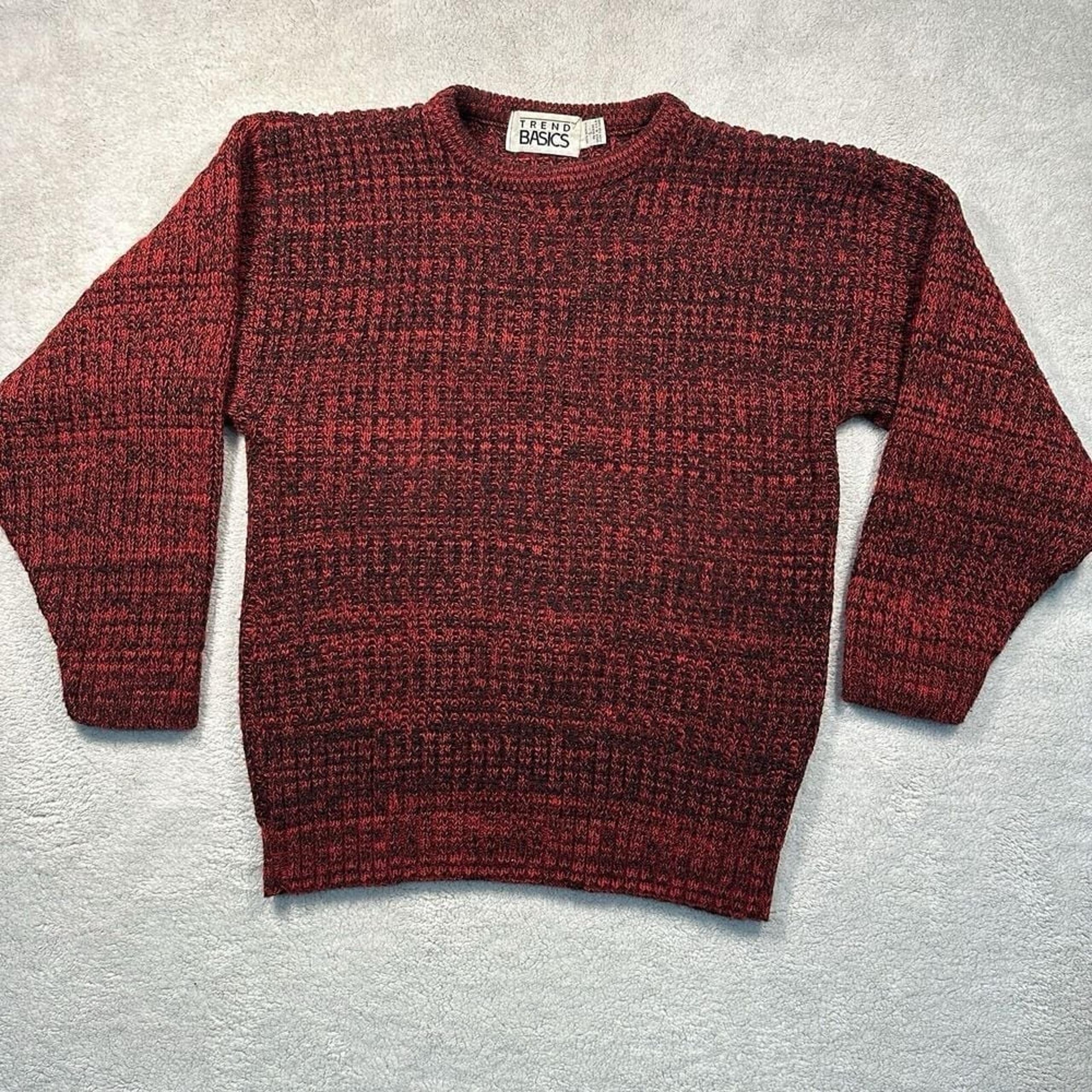 Trend Basics Sweater Women's Large Vintage Made in USA Red & Black 80s 90s