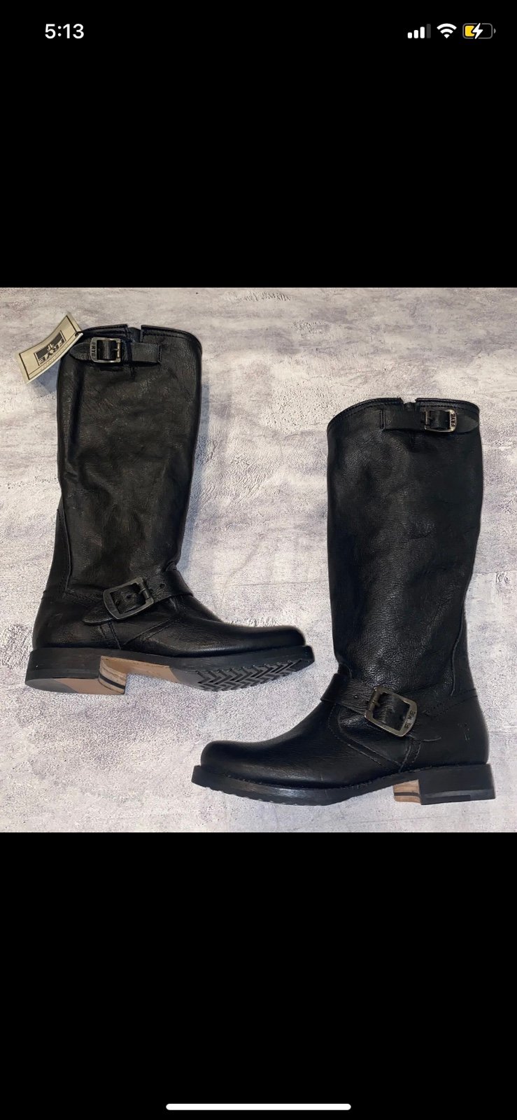 NWT Frye Veronica Slouch Pull On Tall Black Leather Riding Boots 6.5B MSRP $325