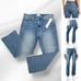HUDSON Blair High Rise Cropped Bootcut Jeans Raw Hem Stretch Faded Wash Denim