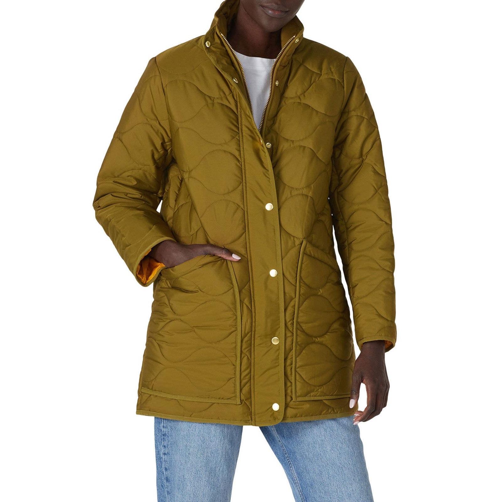 J.Crew Green Quilted Cocoon Signature Puffer Jacket with PrimaLoft Size Small