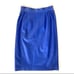 VINTAGE LANVIN BLUE LEATHER PENCIL SKIRT