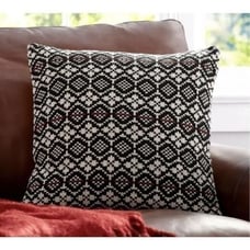 Pottery Barn Lexington Fair Isle Sweater Knit Square Pillow Cover Black Red