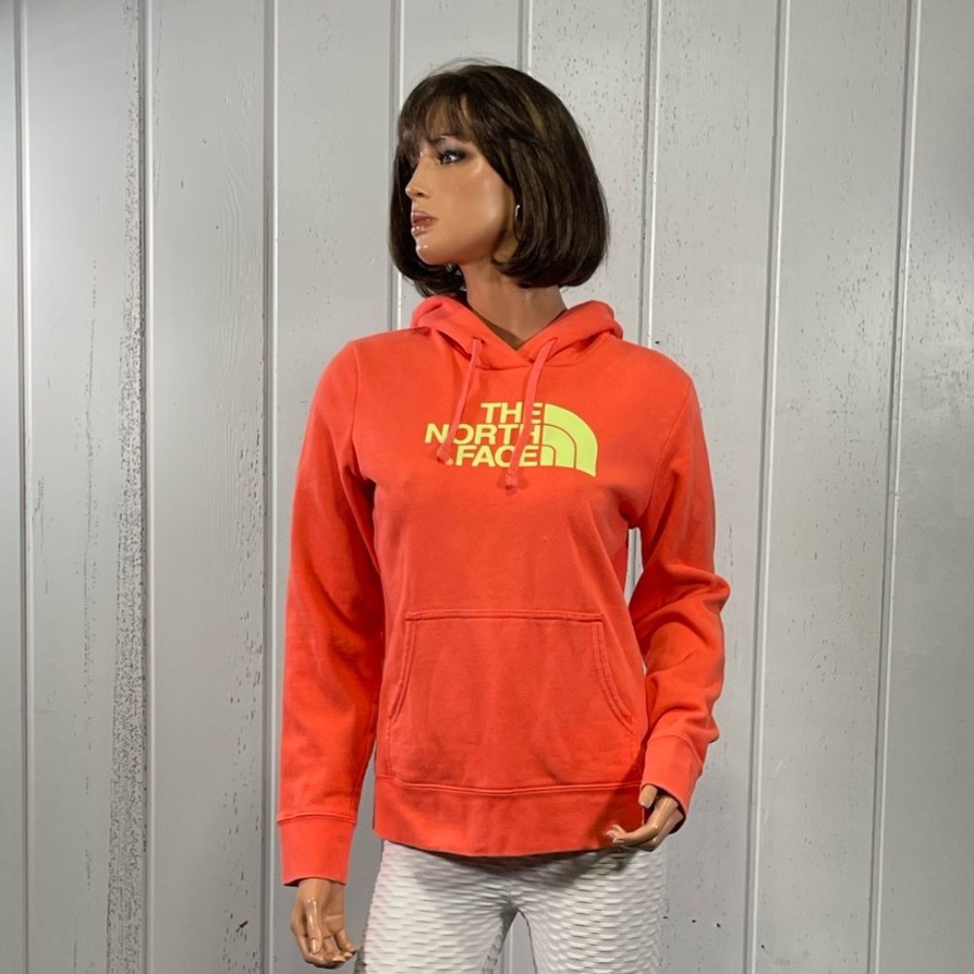 *The North Face Women's Orange Pullover Hoodie Sweatshirt Sz SP