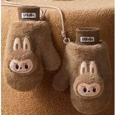 Warm Fluffy Holiday Series- LABUBU Plush Gloves