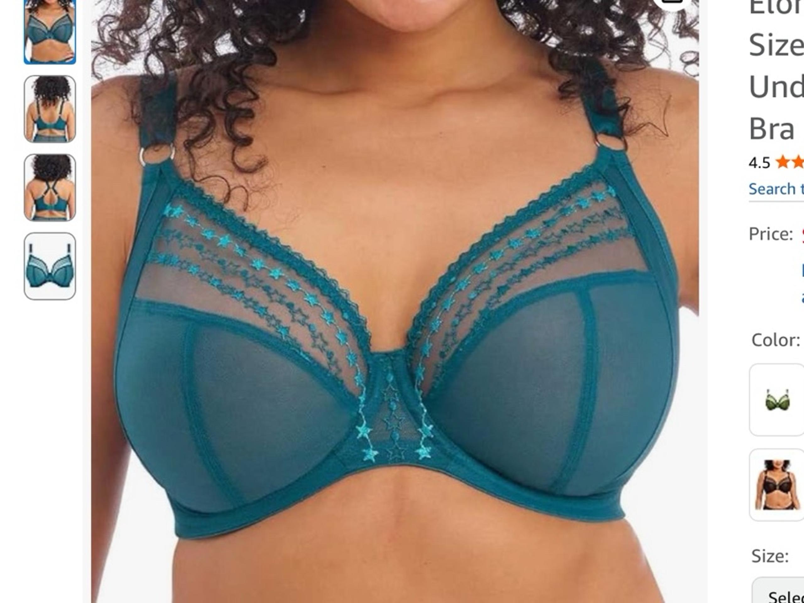 Elomi Side Support Plunge Bra Matilda Unlined US 42DD $70 Bestseller