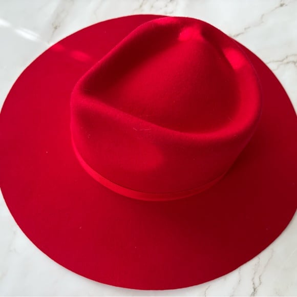 Vintage Biltmore Couture Vibrant Red Wide-Brim Hat