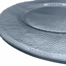 Glass Serving Plate Platter Vintage VTG Heavy 13 In Round