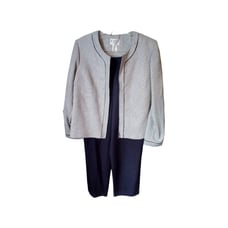 Kari New York Petite 2 Pc Pant Suit 12P Navy White