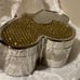 Things Remembered SILVER COLOR ENGRAVEABLE CRYSTALS DOUBLE HEART JEWELRY BOX NEW