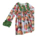 NWOT Pumpkin Leaf Fall Autumn Orange Crush Print Ruffle Top, leggings Set age 10