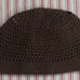 Casual YYBS Brown Crocheted Beanie Hat With Cream Flowers Handmade