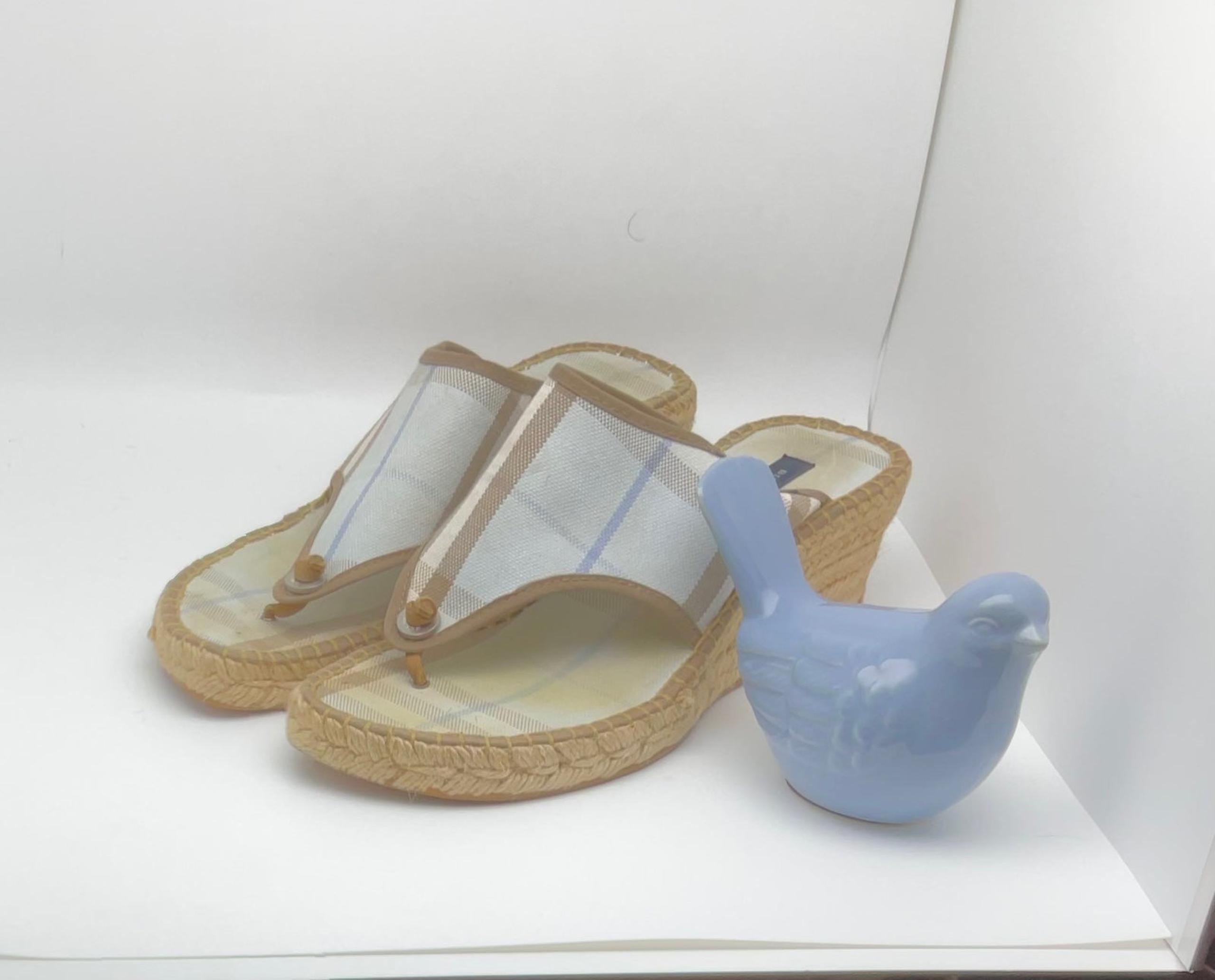 Burberry wedge heel sandals
