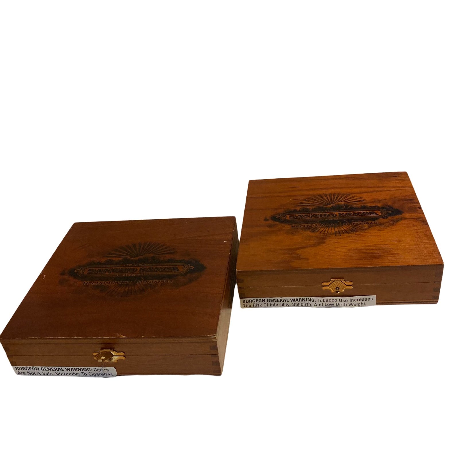 Pair of Sancho Panza Empty Wooden Cigar Boxes!