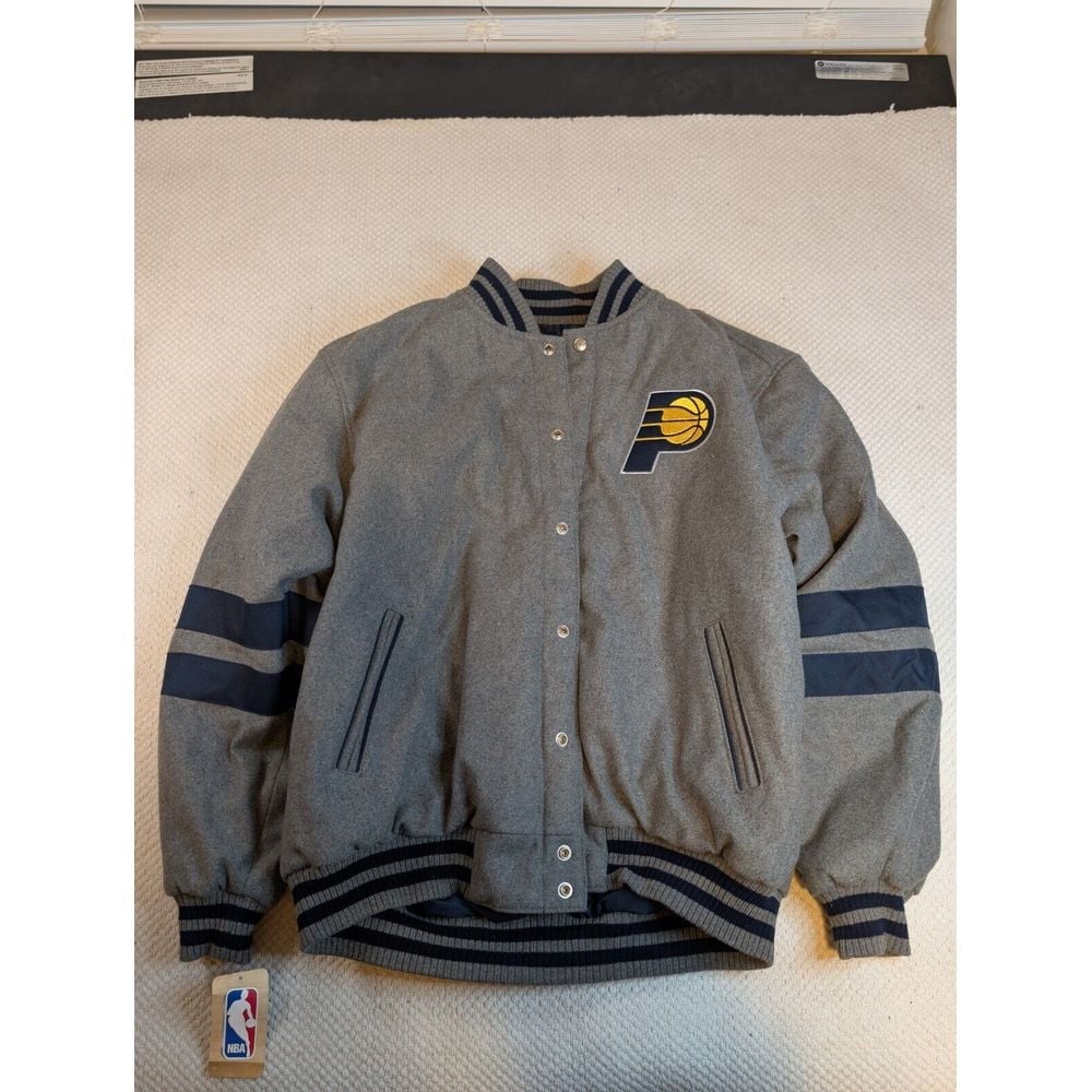 NBA Indiana Pacers Reversible Full Snap Fleece Jacket Coat Men's Large