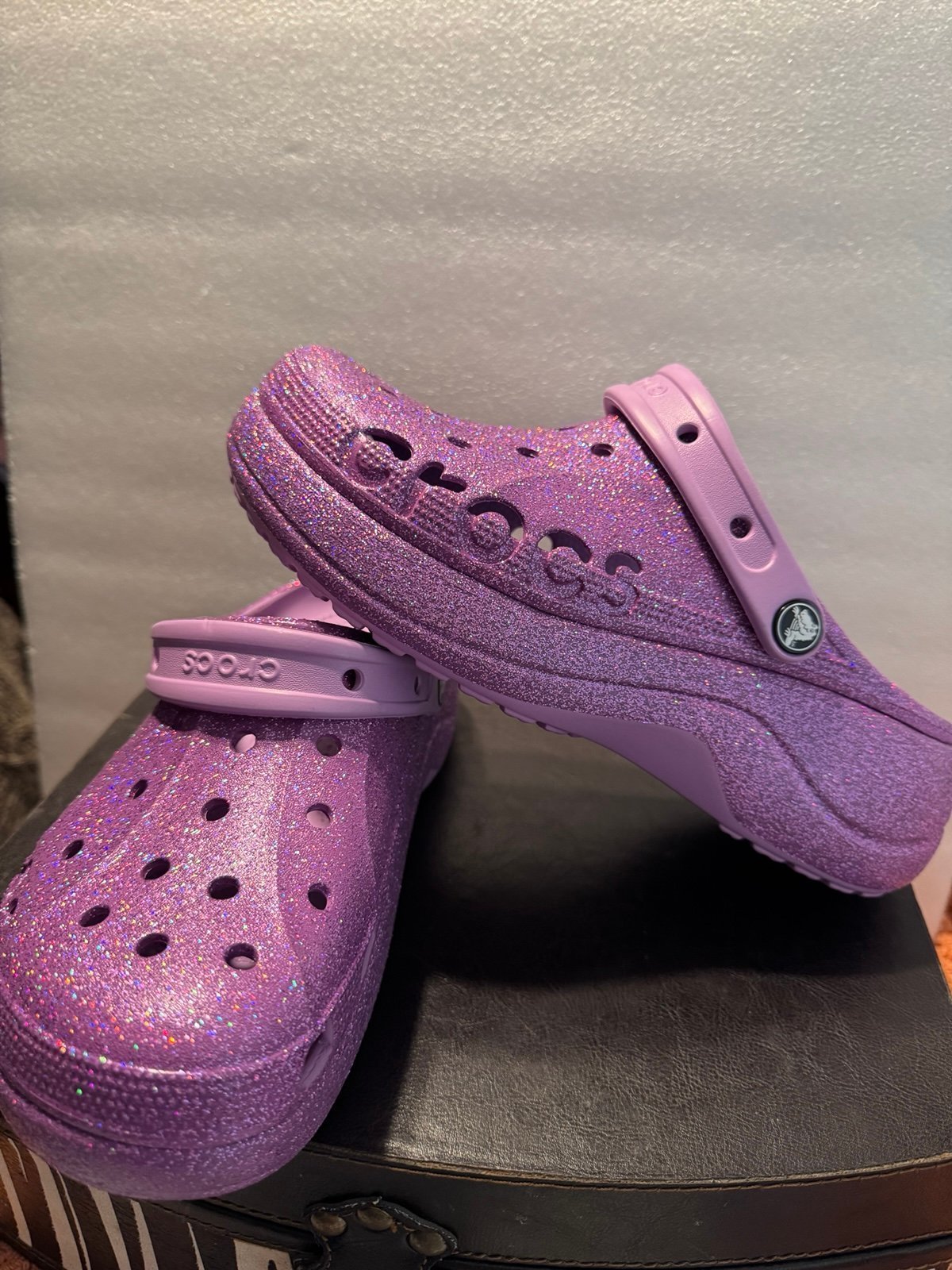 Crocs Women's Baya Platform Glitter Clog 9
