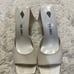 The Attico Devon White Leather Mule Pyramid Block Heel