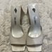 The Attico Devon White Leather Mule Pyramid Block Heel