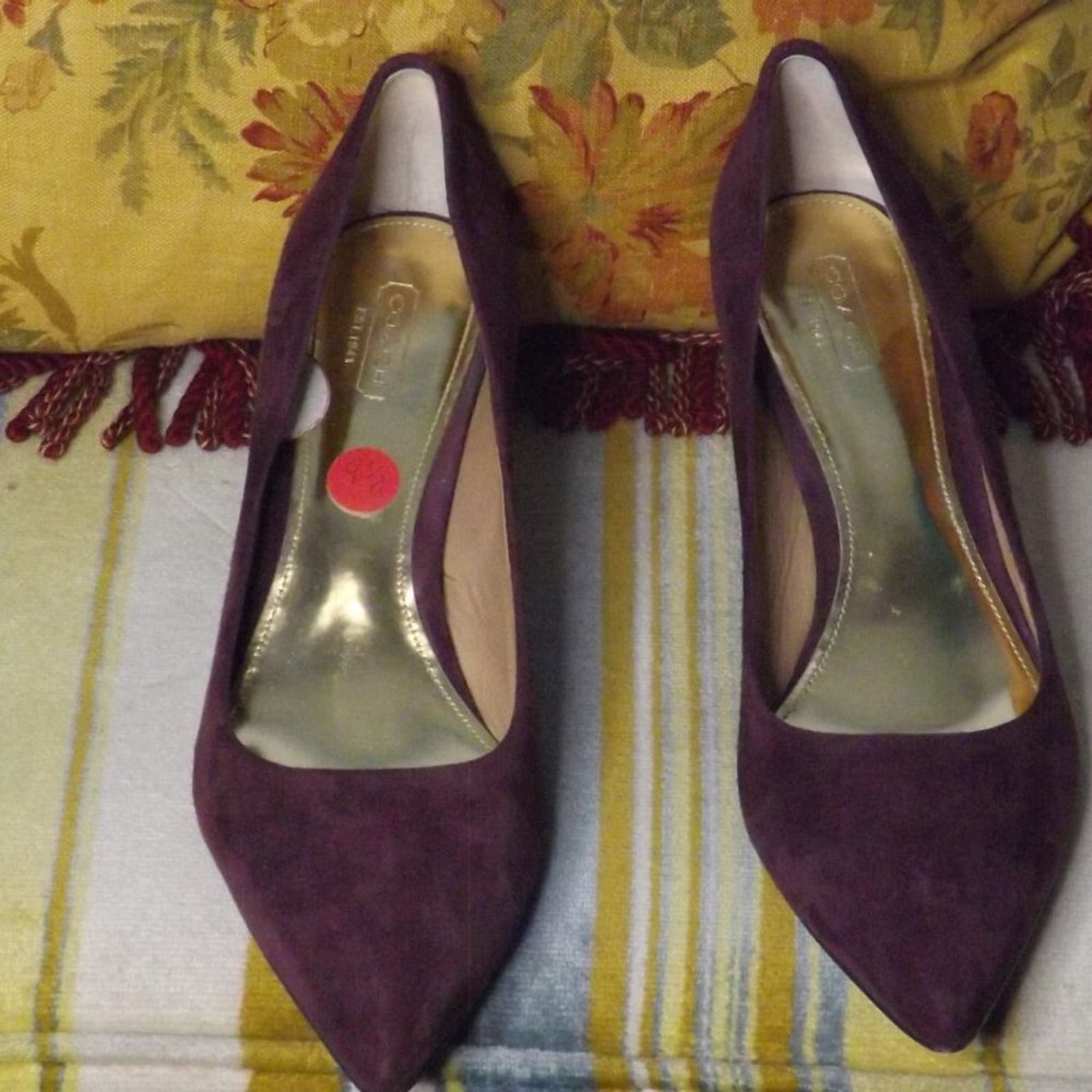 Purple Coach Suede Leather Pump Shoes 8.5