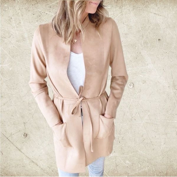 H and deals m suede coat