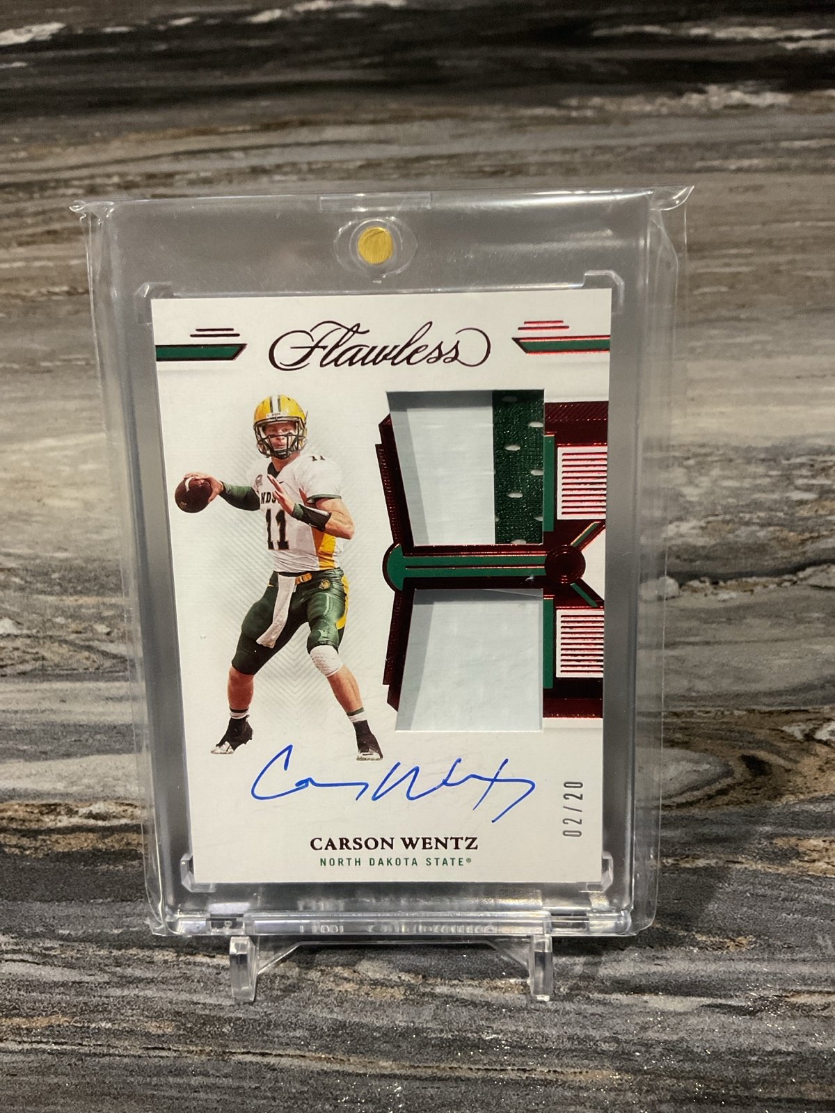 Carson Wentz Flawless Autograph Patch Card