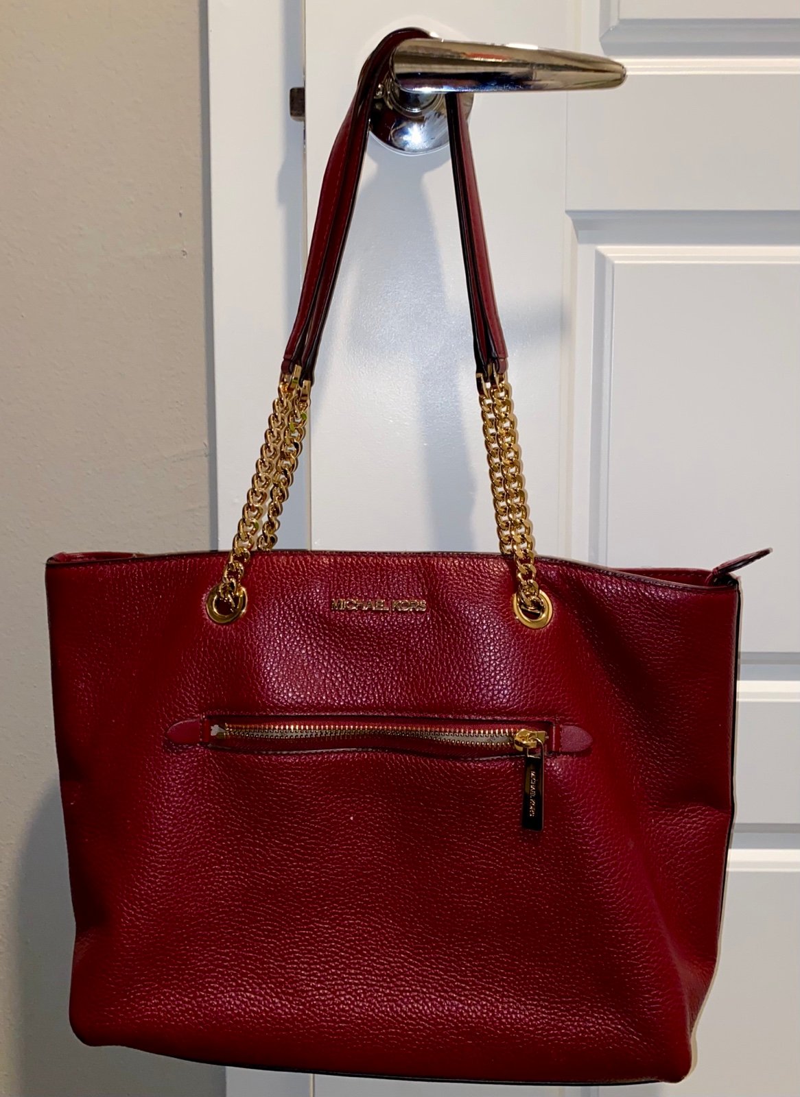 Michael Kors Black Jet Set Pocket Leather Tote Bag
