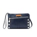 Hammitt Nash Small Indigo Navy Leather/Brushed Silver Wristlet Crossbody
