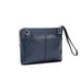Hammitt Nash Small Indigo Navy Leather/Brushed Silver Wristlet Crossbody